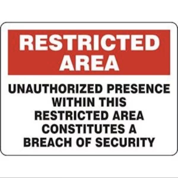 Accuform RESTRICTED AREA SAFETY SIGN UNAUTHORIZE MADM942VA - main